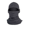 Lightweight hood balaclava, black fabric with face opening and neck coverage