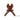Denix wood stand, dark carved U-shaped support with three feet base.