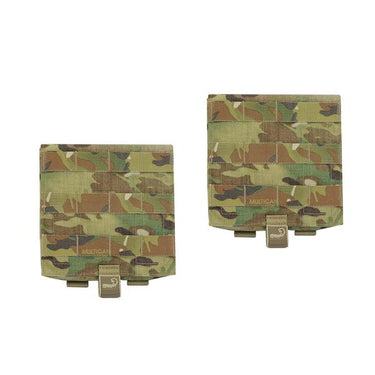 Multicam side plate carrier panels with MOLLE squares and front release clip
