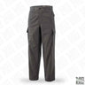 Grey combat trousers with cargo side pockets and belt loops