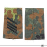 Camo rank slides pair with three black stripes on Flecktarn fabric backing