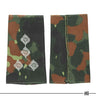 German Army rank slide pair in Flecktarn camo with silver insignia emblems