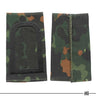 Pair of dark rank slides with Flecktarn fabric and embroidered black insignia panels