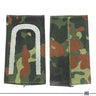 Pair of German Army rank slides in dark flecktarn with silver embroidered edging