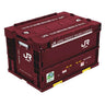 Red collapsible storage case shaped like JR freight rail container with side and top panels