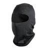 Black fleece balaclava with face opening and chin coverage.
