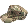 Camouflage polycotton twill cap with curved brim and snap button