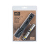 Tactical flashlight with 2 AA batteries in retail blister pack