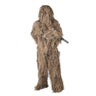 Ghillie suit with hooded coverall and long tan/brown fringe, full-body camo