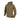 Olive-brown softshell jacket with hood, full-length zipper, and chest pocket zips