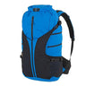 40L blue backpack with front zip panel and padded shoulder straps