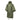 Olive green hooded poncho with short sleeves and front drawstring