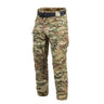 Multicolor camo ripstop flex pants with elastic waistband and cargo pockets
