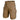 Poly-cotton ripstop shorts in tan, with drawstring waistband and cargo pockets