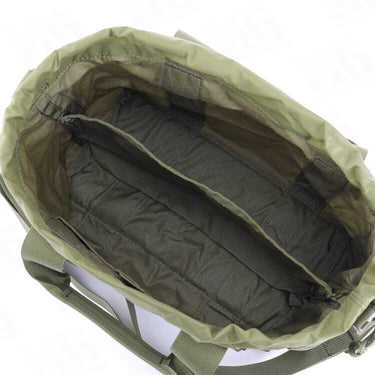 Ammo bucket with olive-green lining, open top, and front organizer panel.
