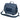 Blue melange nylon courier bag with flap, front pocket, and adjustable shoulder strap