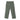 Olive drab fatigue pants with straight legs and drawstring waist