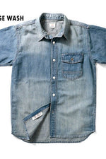 Houston Denim Short Sleeve Work Shirt (7103487344824)