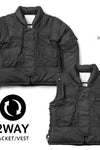 Houston 2 Way Interchangeable Body Armour Vest Jacket Black / M (Medium) (7103488164024)