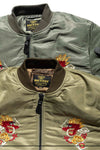 Houston Custom MA-1 Japan Embroidery Jacket Olive Drab / XL (X-Large) (7103488327864)