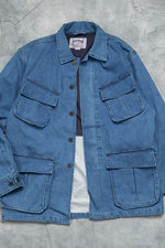 Houston 3 Layer Denim Fatigue Jacket Vintage Wash Blue / XL (X-Large) (7103489376440)