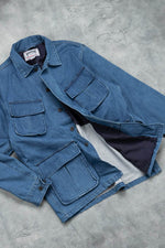 Houston 3 Layer Denim Fatigue Jacket Vintage Wash Blue / XL (X-Large) (7103489376440)