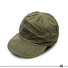 USMC-style herringbone twill hat, olive green with curved brim and stitched crown.