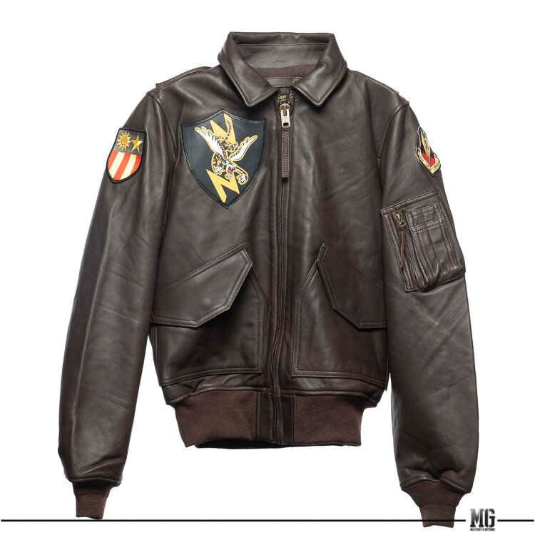 Houston CWU-45P Sheep Leather Flight Jacket With Patches (7103490425016)