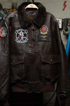 Houston USN G-1 Goat Leather Flight Jacket With Patches Brown / 44 (7103490490552)