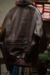 Houston USN G-1 Goat Leather Flight Jacket With Patches Brown / 44 (7103490490552)