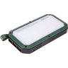 Humvee solar power bank with LED lamp, green and black rectangular design with handle strap