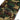 Woodland camouflage cargo pants with zipper fly and button closure.