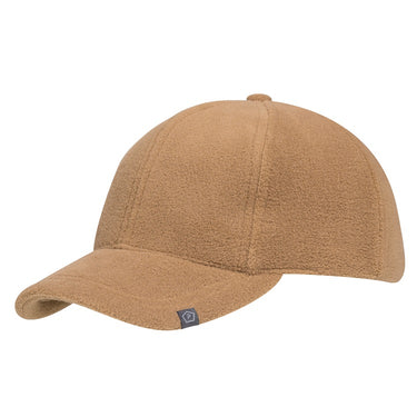 Fleece BB cap in coyote tan with curved brim and front logo patch