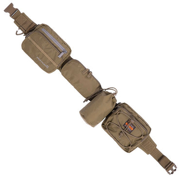 Coyote belt pouch with zip front pocket and adjustable webbing strap