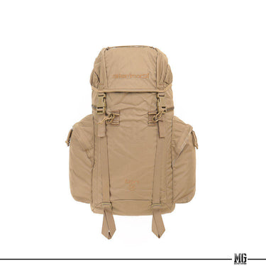 Beige Karrimor SF Sabre 35L rucksack with front straps and adjustable chest webbing.