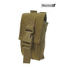 KarrimorSF coyote grenade pouch with front flap and MOLLE webbing
