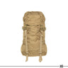 30L hiking rucksack with top flap, front straps, and tan webbing buckles