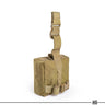 Coyote tan drop leg dump pouch with webbing shoulder strap and front pouch panel