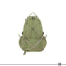 Green 25L rucksack with padded shoulder straps, top handle, and crisscross front lacing