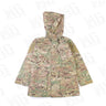 Woodland camouflage hooded parka with front zip and large flap pockets