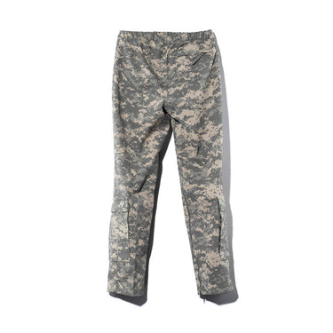 Multicam camouflage trousers with cargo pocket panels and ankle drawstring hem
