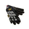 Women’s Mechanix Wear original gloves, black pair shown from side with textured knuckle panel