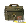 Olive nylon big bag with top handle, front zip pockets, carabiner clip