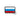 Rectangular velcro patch with black border and blue and red flag design