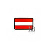 MFH Austria velcro patch, 8x5 cm, red-white-red flag design, rectangular stitched edges