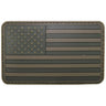 Rectangular Velcro patch with USA flag design, dark gray border, muted star field and stripes