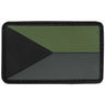 Czech flag-style 3D Velcro patch, geometric design in olive green, black, and gray