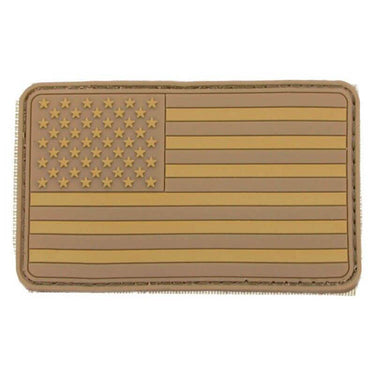 Rectangular Velcro patch with USA flag design, tan border, star field and striped beige tones