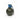 Olive green wooden grenade keychain holder with blue pouch and cord loop
