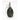 Dark green grenade-shaped key chain holder with metal ring and pin